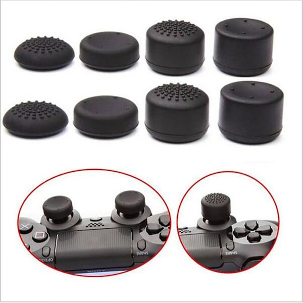 8 st Silikon Analoga Tumstockskydd Höjda Tumgrepp Joystick-skydd För PS5 (Gul)