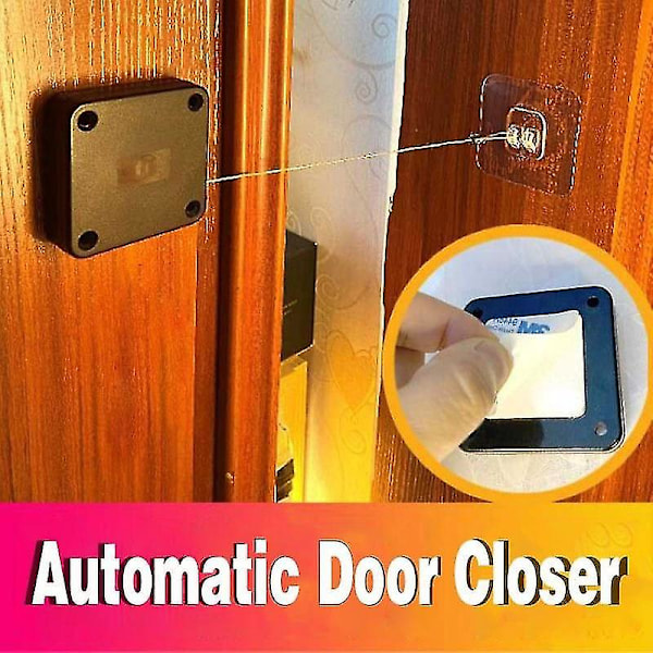 Stansfri automatisk dörrstängare, multifunktionell automatisk dörrstängare, bostads- och kommersiell automatisk dörrstängare med dragsko, Closer D