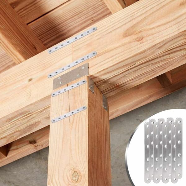 4-pack rostfria monteringsben tunga platta fästen för underhåll montering fixering möbler 244x19x2.5mm