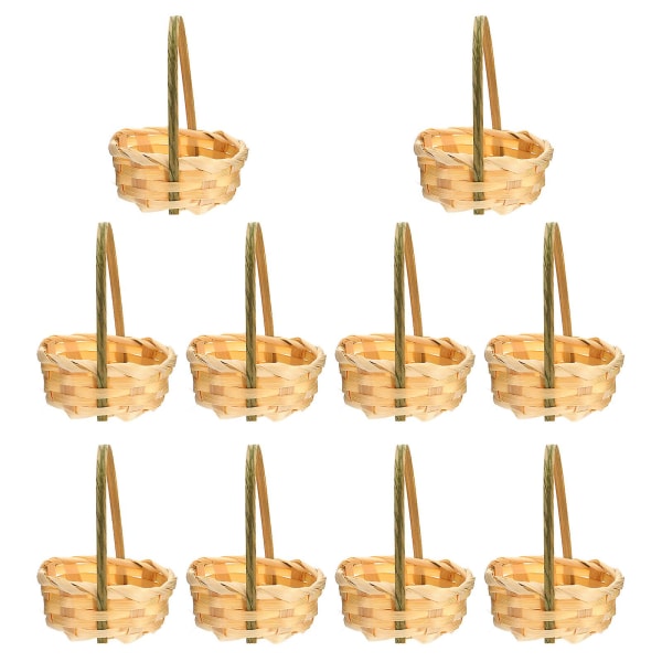 10-osainen bambuinen kukkakori monitoiminen koriteline (10,00X8,00X5,50CM, b)
