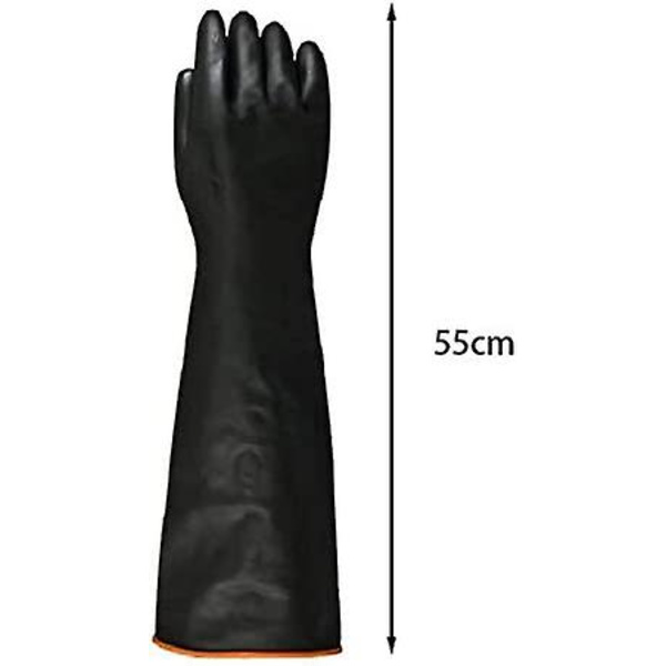 55cm Vattentäta Gummidishandskar Skyddshandskar Kemiska Långa Syra/Alkali Resistenta Latex Hemhandskar För Arbete, Hem, Biltvätt
