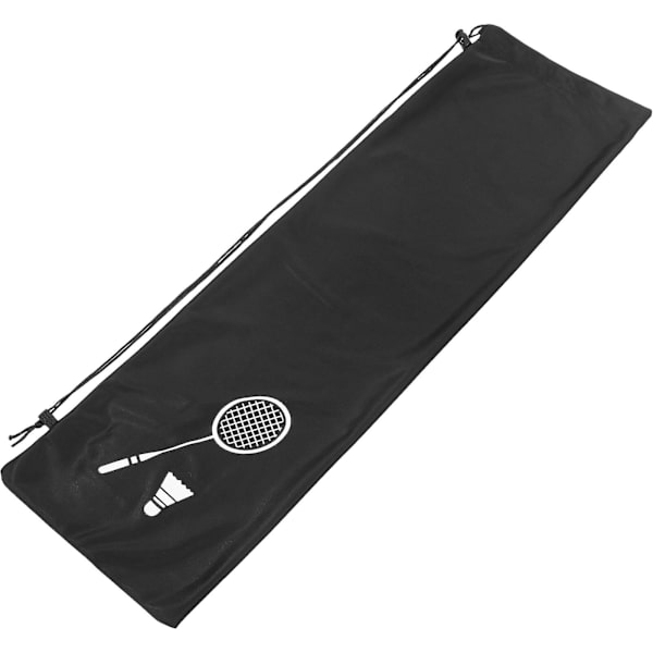 Bärbar badmintonracketväska, pom-pom racketväska, badminton sporttillbehörsväska (75.00X22.00X0.20CM, svart)