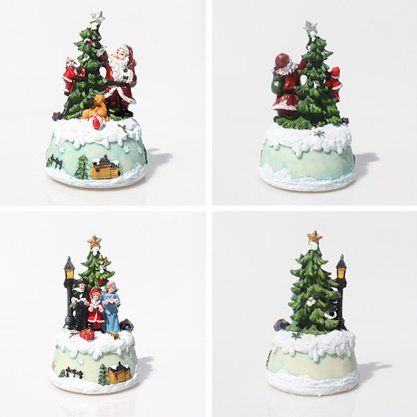 Julmusik Glow Music Cake Hem Resin Hantverk Juldekoration Gåvor Julpynt (B)