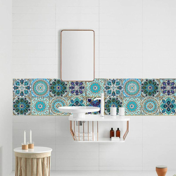 Självhäftande kakel tapeter, PVC Modern stil Självhäftande vattentät  väggdekor dekoration badrum kök dekoration trappa väggmålning (20×20CM)  3bcb | Fyndiq