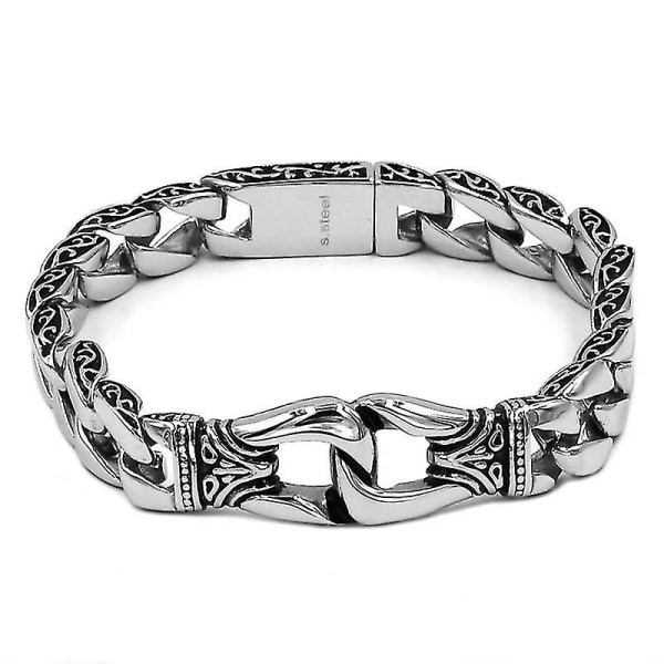 Fashion Norse Viking Bracelet Stainless Steel Link Chain Biker Bracele