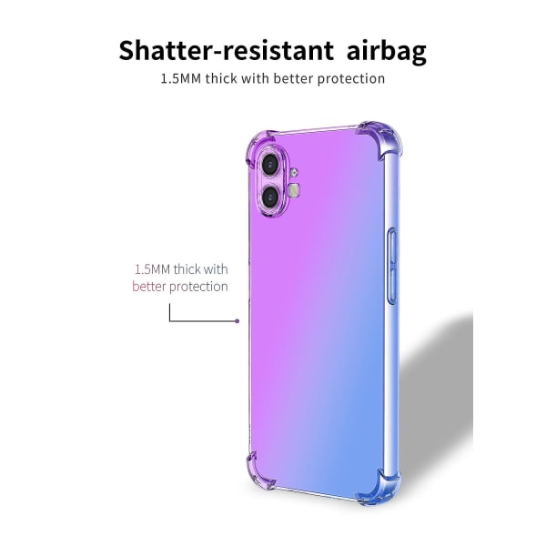 Gradient-kuori, yhteensopiva Nothing Phone 1:n kanssa, pehmeä Tpu-neljän kulman iskunkestävä suojakotelo