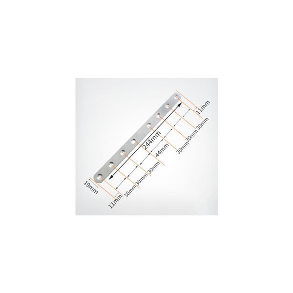 4-pack rostfria monteringsben tunga platta fästen för underhåll montering fixering möbler 244x19x2.5mm