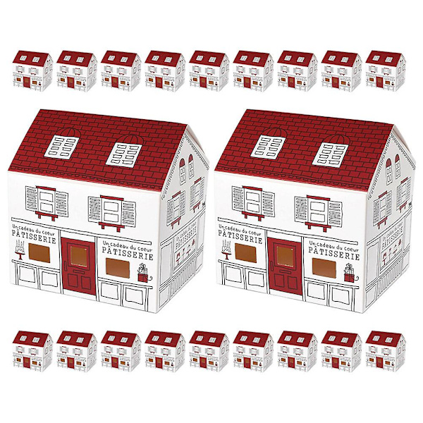20-pak brude bruse slikbokse papir slikbokse feriefest husform slikbokse (11.50X11.00X9.00CM, flerfarvet)