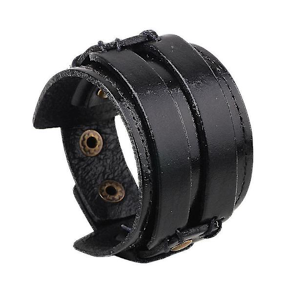 Breda läderarmband för män