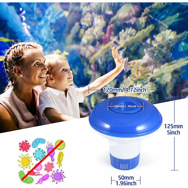5PC Simbassänger och badtunnor Flytande diffusor, Flytande klordispenser/dispenser för klortillsats