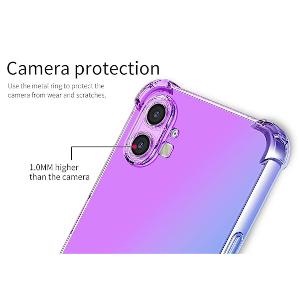 Gradientfodral Kompatibelt med Nothing Phone 1, Mjukt TPU-fyra hörn stötsäkert skyddande fodral