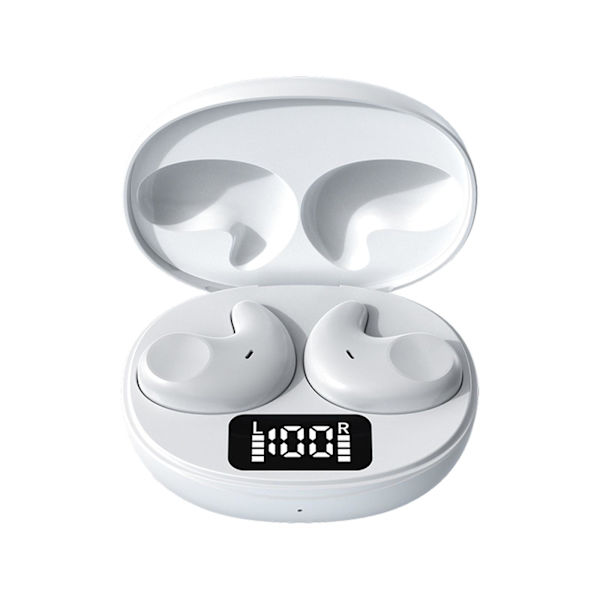 Trådlösa Bluetooth-hörlurar går inte in i örat för sömn Hörlurarna sover på sidan och komprimerar inte öronen（Vit）