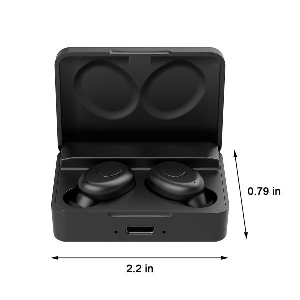 Trådlösa öronsnäckor i örat Bluetoth-hörlurar Stereo Sound Bluetooth-öronsnäckor med mikrofon (svart)