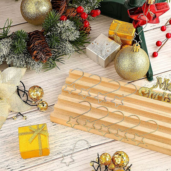Julgranskula Kråkor Julstjärnformade Ornament Metall Julgransprydnad Hängande Stjärnkrokar Dekoration för Hängande Dekor
