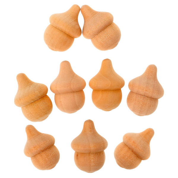 20-pakke ubehandlede tredukke-eikenøtter til DIY-håndverk, tredukke-eikenøtter til hjemmedekorasjon (2,5 x 2,5 x 3,5 cm, som vist på bildet)