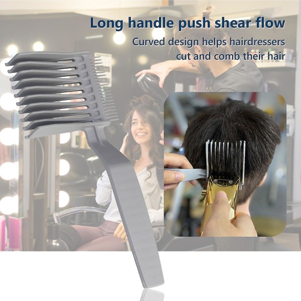 A Haircut Fade Combs, profesjonelt buet posisjoneringskam, Gradienter Design Hårklippingskam med ergonomisk design, kam for grilling hjemme（Grå）