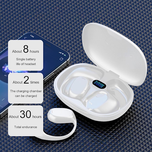 Trådlöst headset Benledande Bluetooth 5.3 headset Örontyp Bluetooth Motion FAN0406（Vit）