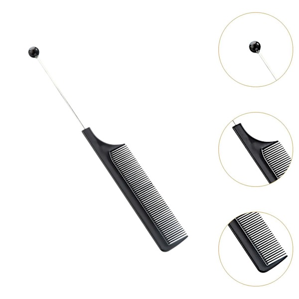 3x Beadable kammar bröllop souvenirer hår frisör kam för hem utomhus vandring svart（svart)