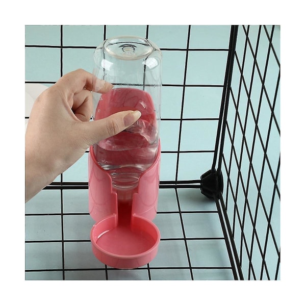 Lemmikkieläinten universal Lemmikkieläinten juoma-annostelija riippuva, ​​ei-märkäsuuinen vedenkeitin CAN (vaaleanpunainen läpinäkyvä)