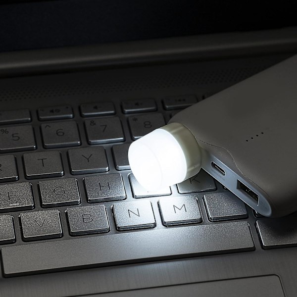 Usb-nattelys, energibesparende lys, kompakt LED-pære, bærbar belysning, omgivende belysning, dekorativ lampe, mini-usb-lys (hvid, 6 stk.)