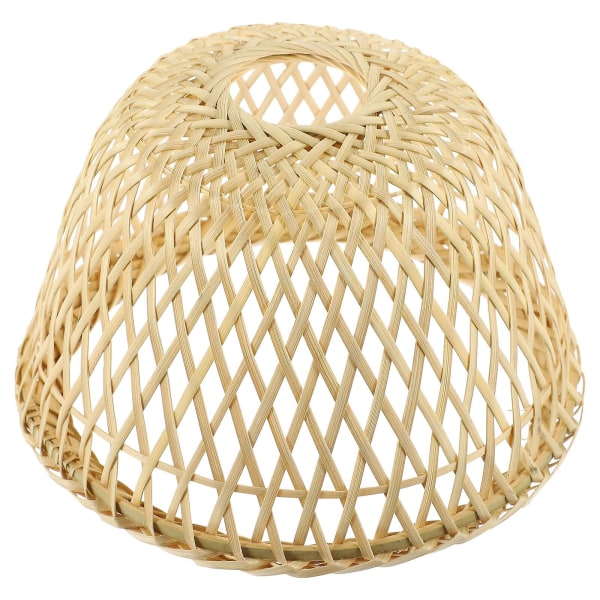 Exklusiv handvävd lampskärm dekorativ bambu hantverk lampskärm (17.00X17.00X13.00CM, khaki färg)