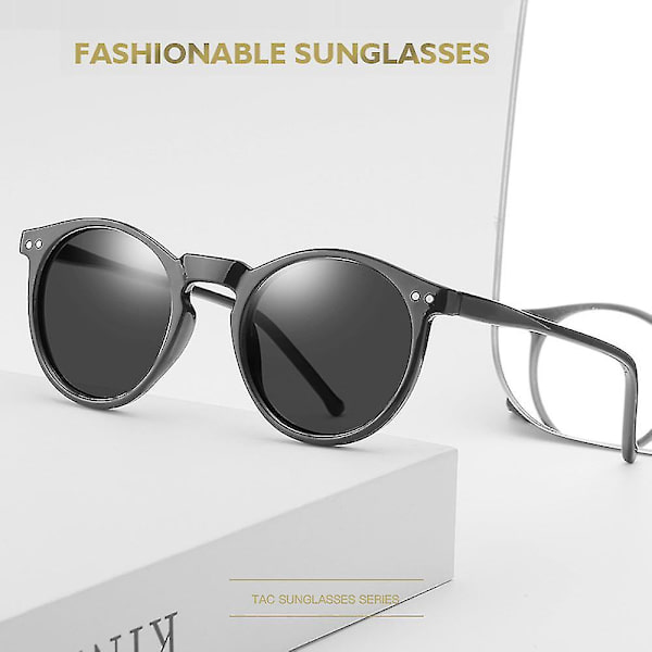 2023 Polariserte Solbriller Menn Kvinner Merke Designer Retro Runde Solbriller Vintage Mann Kvinne Briller Uv400 Oculos Cc（C7 Leopard-Blå）