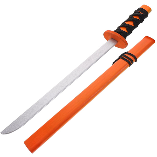 Halloween svärd leksak katana modell rollspel barns träsvärd (53X7X4CM, gul)