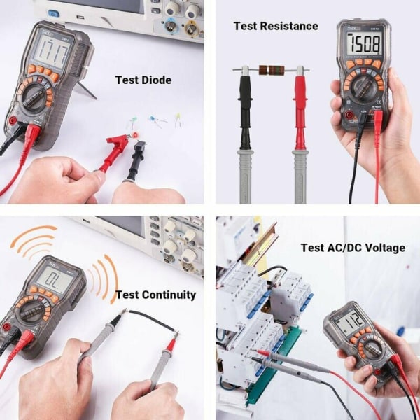 FlkwoH Digital multimeter, testledningar med krokodilklämma, skruvmejsel-DM10