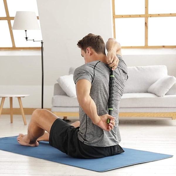 Massage Roller Muskelrulle Stang Ergonomiske Håndtag Ultra-bærbar Massager