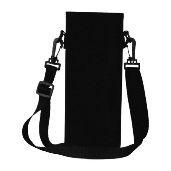 750 ml vattenflaska väska vattenflaska handväska med justerbar axelrem (750 ml, svart)