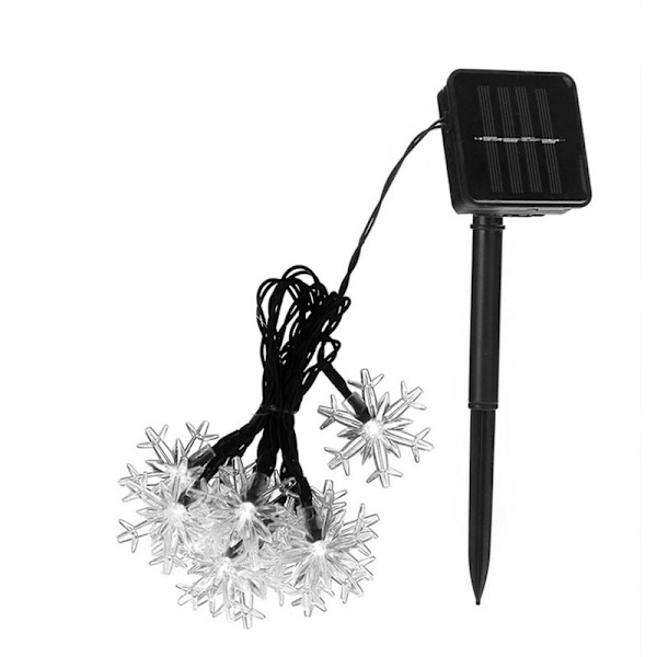 Solcellsformade snöflingelampor 20/3050 st LED 8 mönster trädgårdsfest gård juldekoration varm5m 20lampor