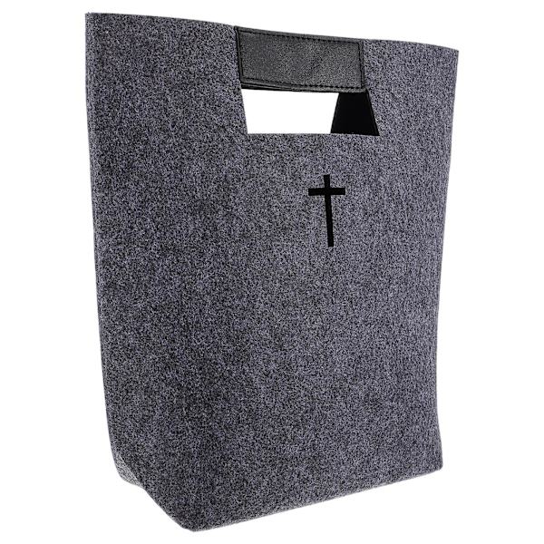 1 st Bibeln Väska Filt Tote Filt Bibelskydd Bibel Tote Shoppingväska (33X32X23CM, Grå)