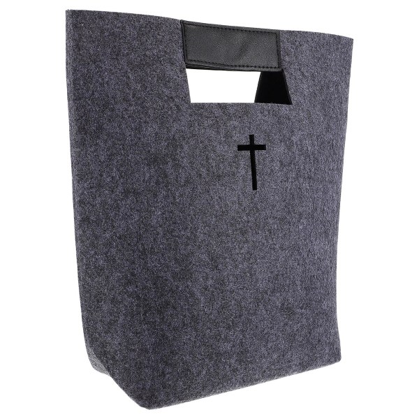 1 stk Bibel Koffert Filt Tote Filt Bibel Cover Bibel Tote Handlepose (33X32X23CM, Grå)