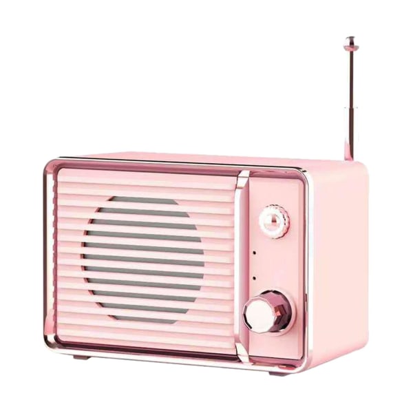 DW01 Trådlös Bluetooth Audio Utomhus Bärbar Kreativ Retro Stil Emotionell Present TV Trådlös Bluetooth Högtalare 20240155（Rosa）