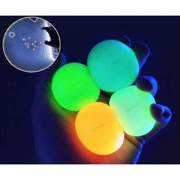 Glow In The Dark Takbollar, klibbig boll 4 st