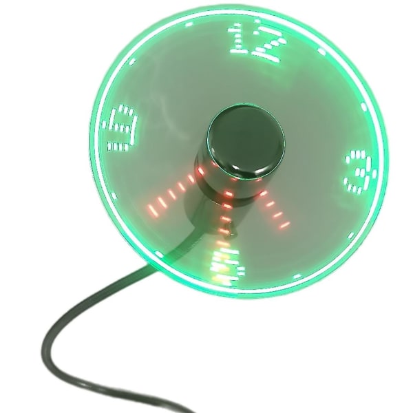 USB Flash Clock Fan Temperaturur