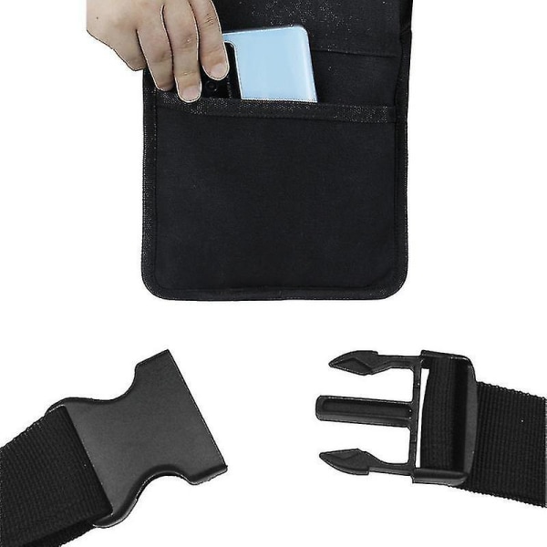 Restaurant Server For Server, Servitrice - Utility Belt Fanny Pack Pocket Organizer Til Gæstebog, Tablet, Penge, Penne Og Bytte (SORT)