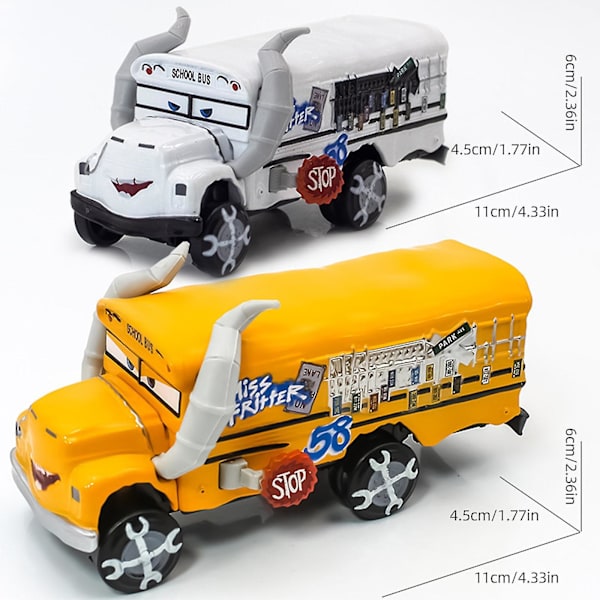 Film Bilar Leksaker Diecast Mcqueen Chick Hicks The King Flo Finn Mater Leksaksbil 1:55 Diecast Modellfordon Födelsedag Bil Leksaker För Pojkar Barn（Vit）