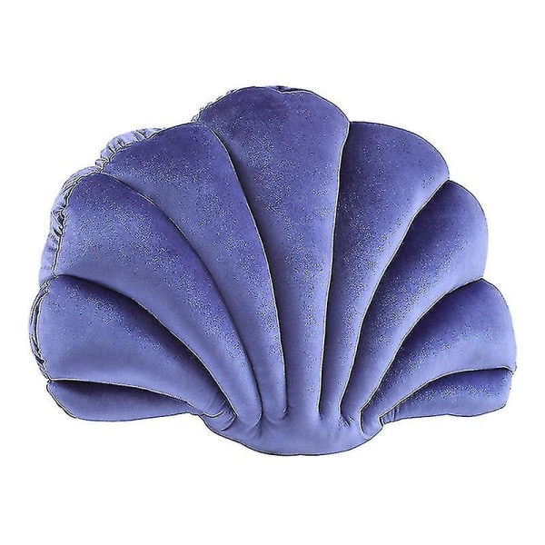 Sea Beach Scallop Shell Sofa Bed Cushion Decoration Luxury Shell Stuffed Cushion For Bedroom Living Room（43x33cm,Violet）