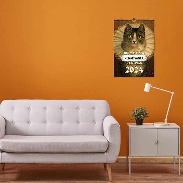 FUL UGLY CATS I RENÄSSANSMÅLNINGAR 2024 Månatlig Väggkalender（S）