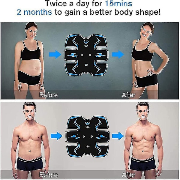 Ems Muskelstimuleringsbälte Elektrisk Abs Stimulator Tränare Abdominal Tränare Toning Bälten Fitness Gym Träning