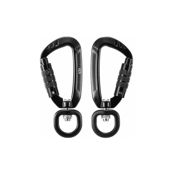360° roterande karbinhake, 4Kn, 2 st, svart
