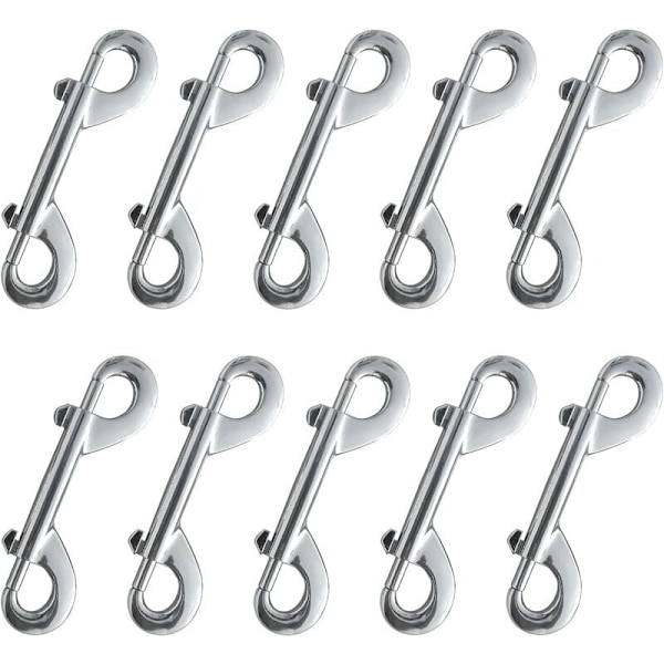 Stud Snap Karabiner, 10 Snap Chain Metallklämmor Zink Alloy, Nickelpläterade Klämmor