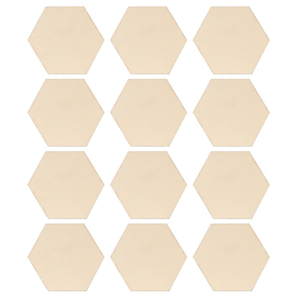 1 påse med 25 stycken hexagonala träflisor dekorativa träflisor namnbrickor taggar festtillbehör bröllop (trä slät) (9X7.8CM, som visas på bilden)