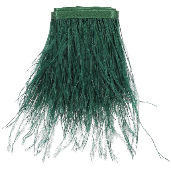 2M strudsefjersimuleret trimbåndstape til kjolesyning Håndværk Tøj DIY-dekoration (sort grøn) som vist på billedet)
