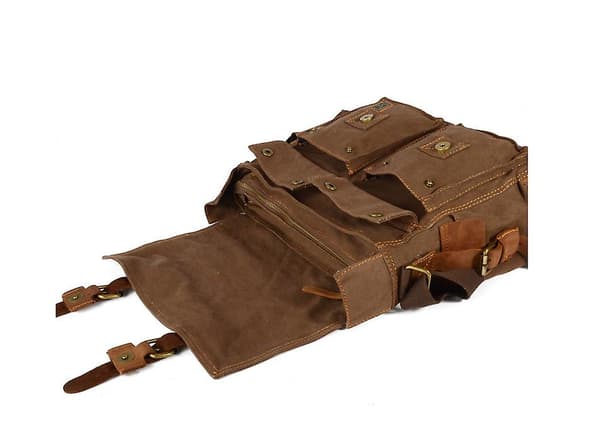 Trendig retro canvas herr väska（Ljus kaffe）