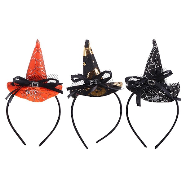 3 st Halloween spindelvävshår häxhatt dekoration pannband fest pannband (22X11CM, som bilderna visar)