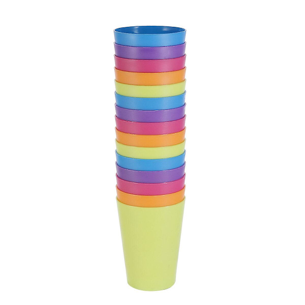 15-pack färgglada plastmuggar för hushållsdrycker, återanvändbara festartiklar för semesterfester och festtillbehör 101-200 ml (blandade färger) (M, som visas)