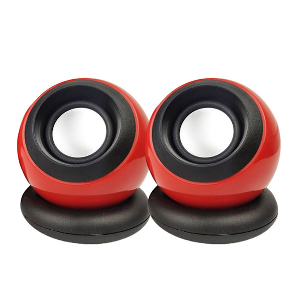 Mini och kompakt skrivbord 2.0 USB bärbar dator skrivbord liten högtalare Neutrals Magics Ball ljudsystem（Röd）