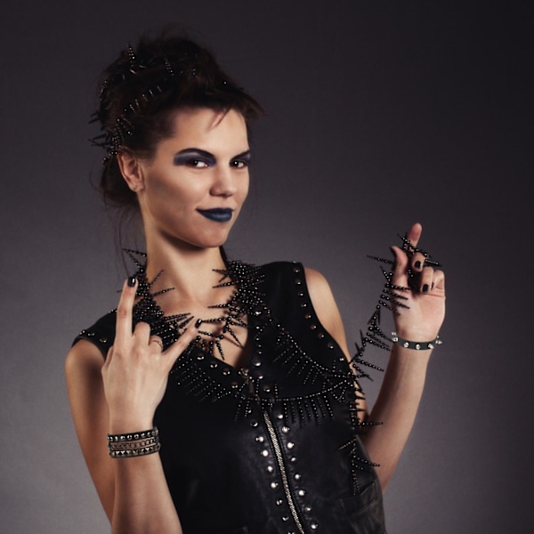 6-osainen punk-niittiketjujen setti